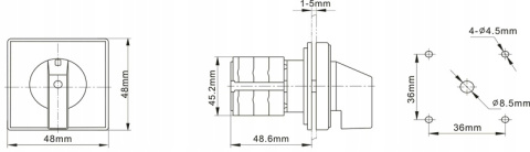 Łącznik krzywkowy LW25 0-1 tablicowy 25A Łącznik krzywkowy LW25 0-1 tablicowy 25A