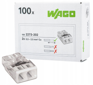 WAGO 2273-202 SZYBKOZŁĄCZKA 2x0,5-2,5mm2 ( opk. 100 szt. )