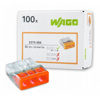 WAGO 2273-203 SZYBKOZŁĄCZKA 3x0,5-2,5mm2 ( opk. 100 szt. )