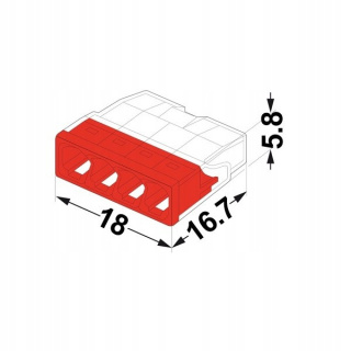 WAGO 2273-204 SZYBKOZŁĄCZKA 4x0,5-2,5mm2 ( opk. 100 szt. )